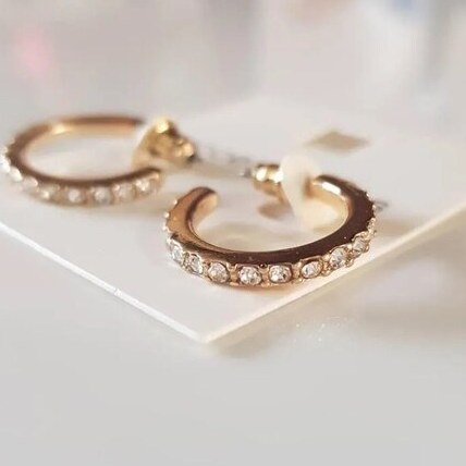 گوشواره حلقه ای نگین دار - Image 3