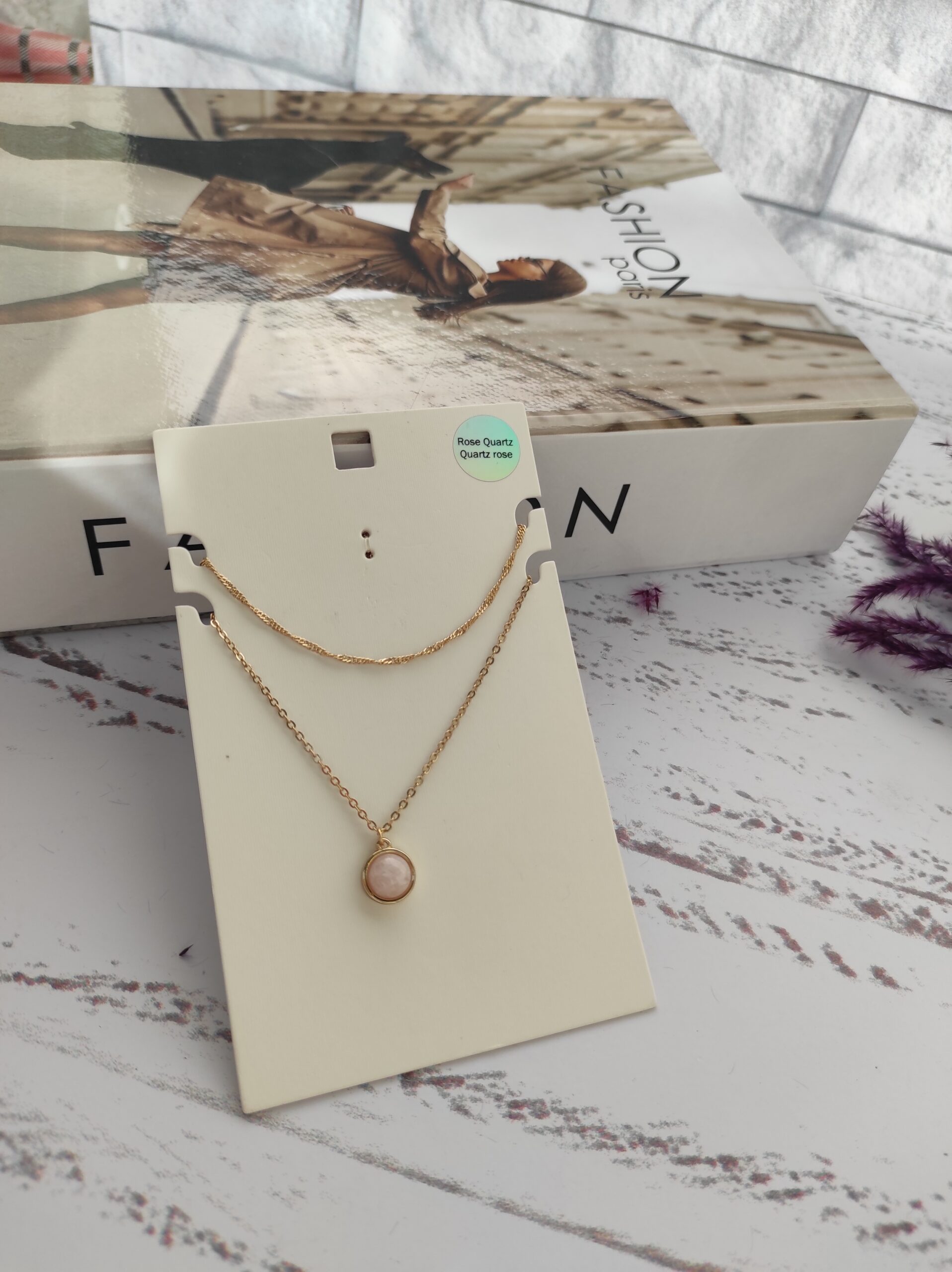 گردنبند دولاین جدا رزکوارتز