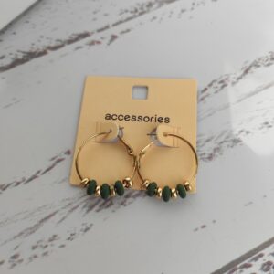 گوشواره حلقه ای اویز سبز