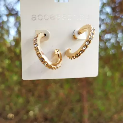 گوشواره حلقه ای نگین دار - Image 2
